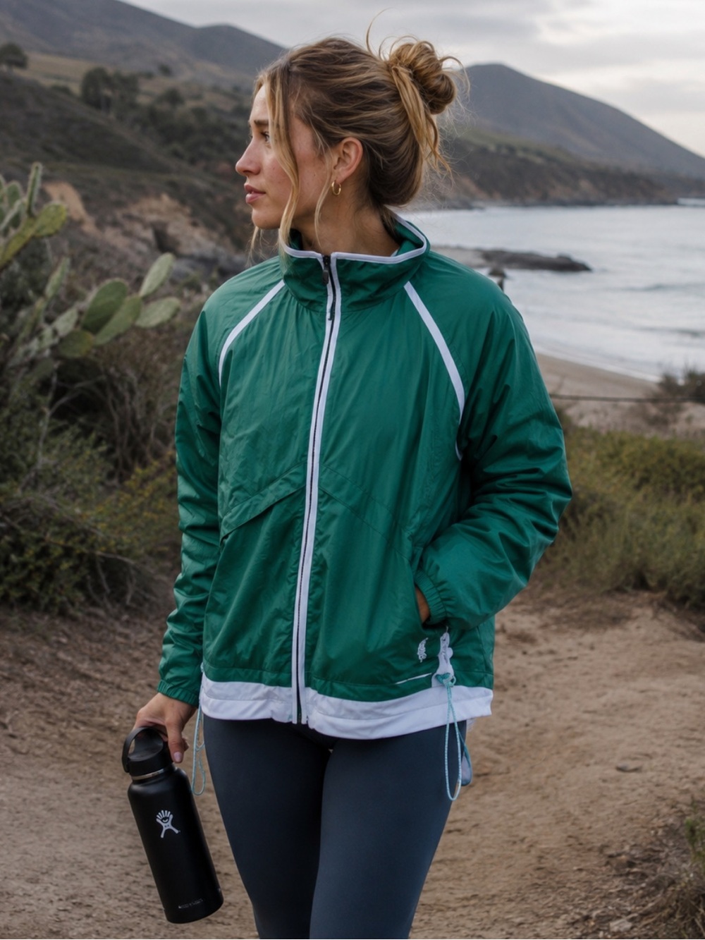 FP Movement Earth Gem Packable Zip Up Jacket in Green NWOT gorpcore